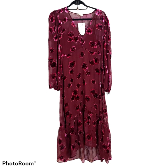 sophie velvet floral midi dress